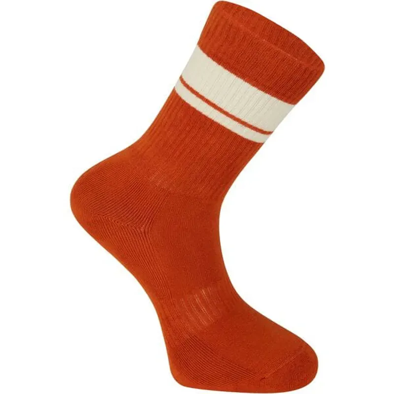 Madison Roam Isoler Crew Sock rust orange stripe
