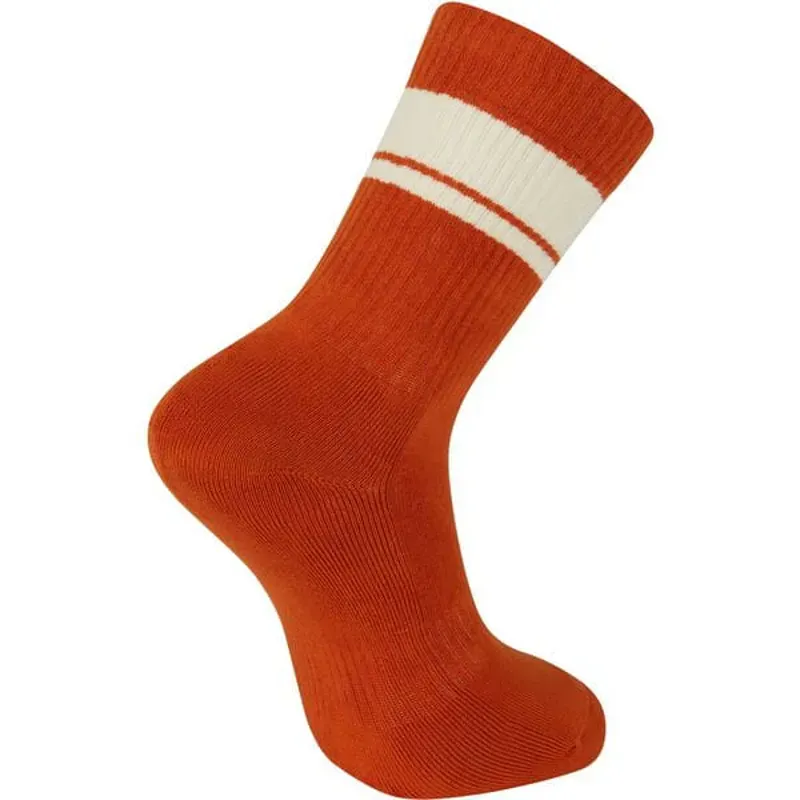 Madison Roam Isoler Crew Sock rust orange stripe-1