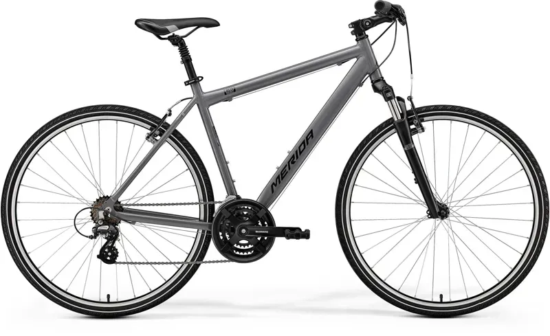 Merida Crossway 10-V Hybrid Bike in Silk Warm Slate Grey/Black