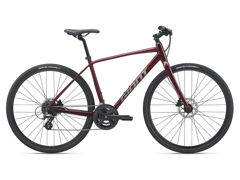 2021 Giant Escape 2 Disc Hybrid Bike in Red