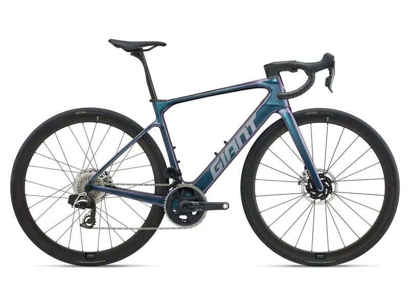 Giant Defy Advanced E+ Elite 0 E-Road Bike In Blue Dragonfly