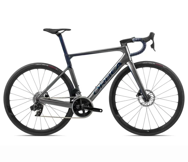 Orbea Orca M31eLtd Road Bike in Glitter Anthracite/Blue Carbon 