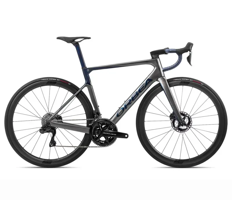 Orbea Orca M10iltd Pwr Road Bike In Glitter Anthracite/Blue Carbon
