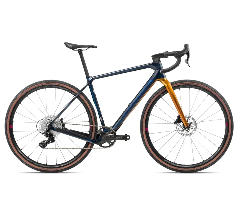 Orbea Terra M22Team 1X Gravel Bike in Blue Carbon/Leo Orange