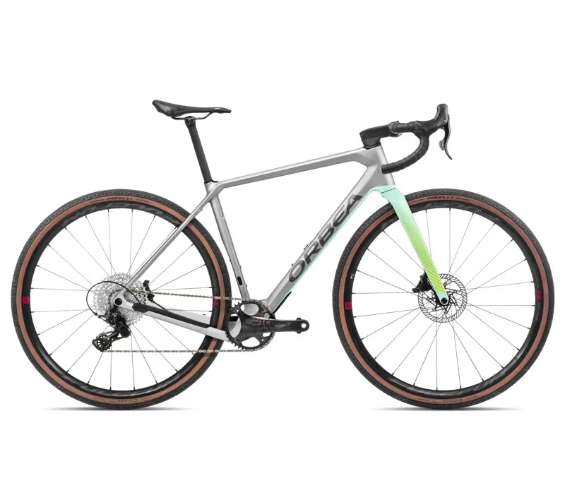 Orbea Terra M22Team 1X Gravel Bike in Stone Silver/Ice Green