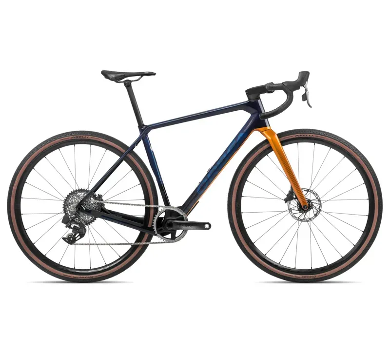 Orbea Terra M21eTeam 1x Gravel Bike In Blue Carbon/Leo Orange