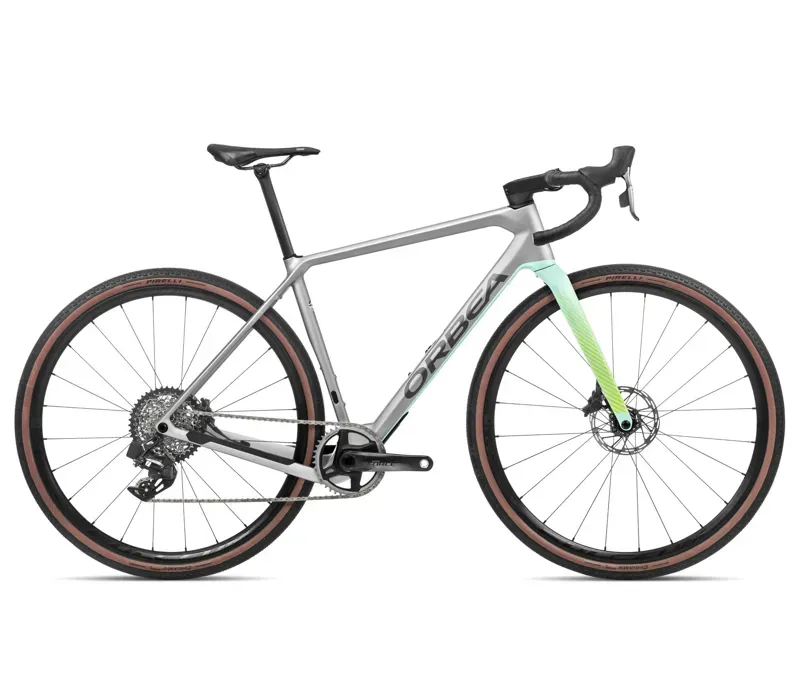 Orbea Terra M21eTeam 1x Gravel Bike In Stone Silver/Ice Green