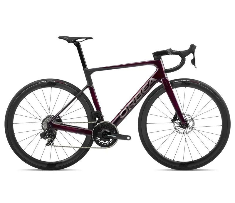Orbea Orca M21eltd Pwr Road Bike In Red Wine/Carbon Raw 