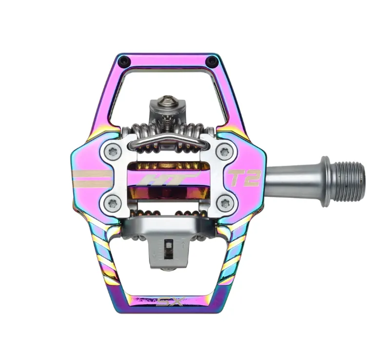 HT Components T2-SX 9/16-inch BMX Pedals in Oil Slick