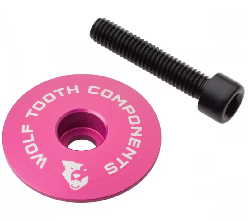 Wolf Tooth Ultralight Stem Cap and Bolt in Pink