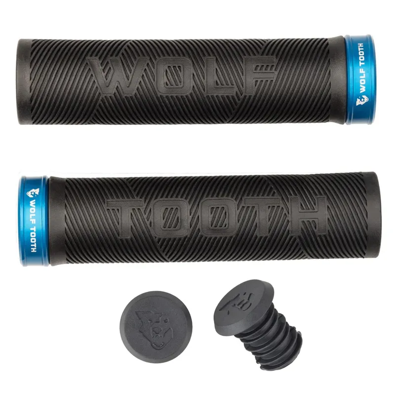 Wolf Tooth Echo Lock-On Grips Black Blue 