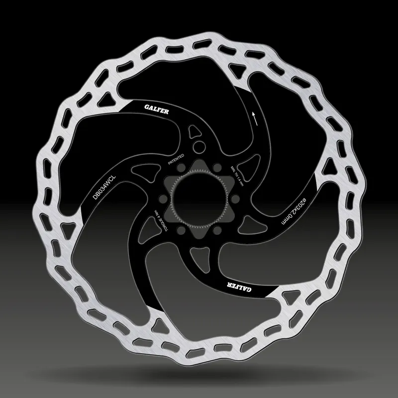 Galfer E-BIKE CENTER-LOCK 2.0mm 223mm Wave Brake Rotor in Black/Silver