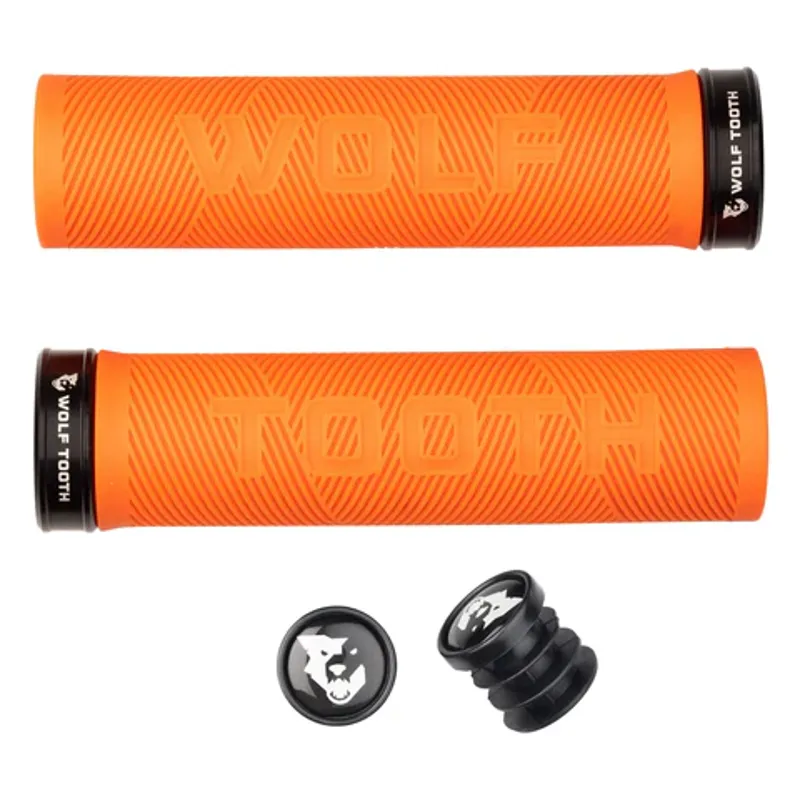 Wolf Tooth Echo Lock-on Mountain Bike Grips in Orange/Black