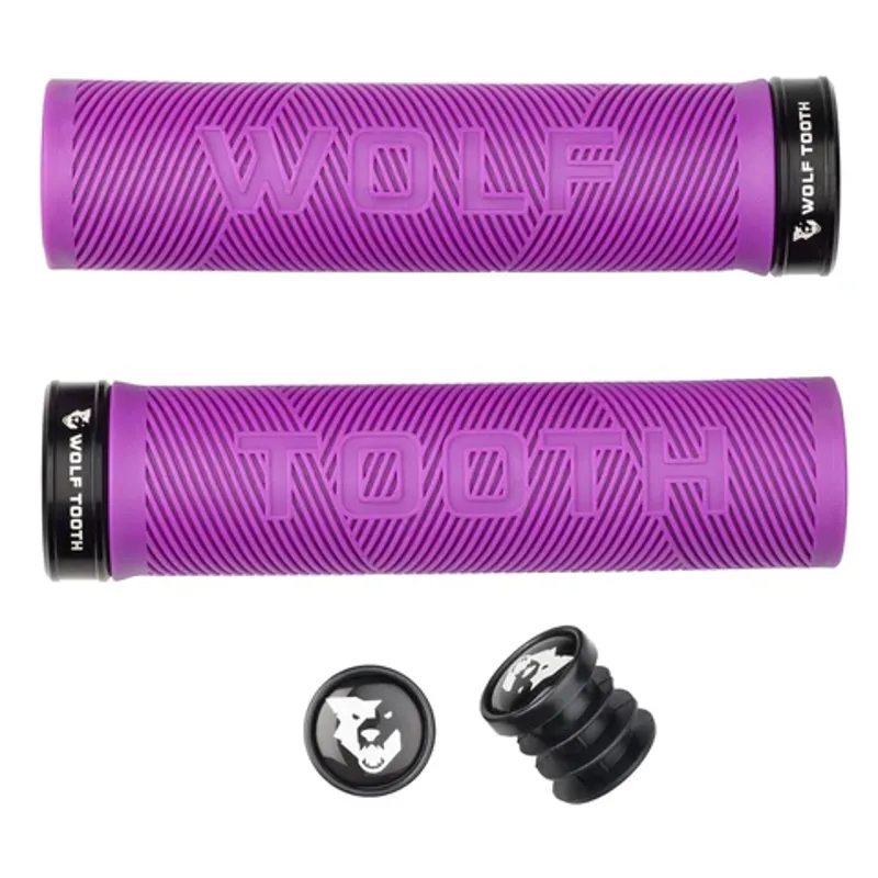 Wolf Tooth Echo Lock-on Mountain Bike Grips in Purple/Black