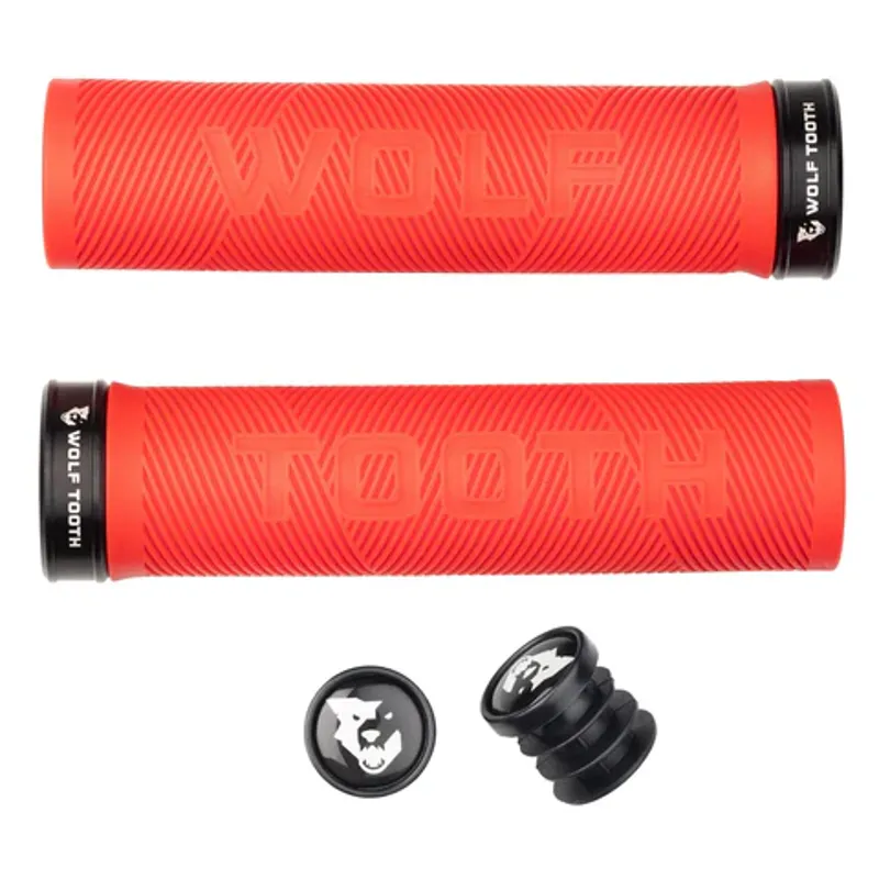 Wolf Tooth Echo Lock-on Mountain Bike Grips in Red/Black