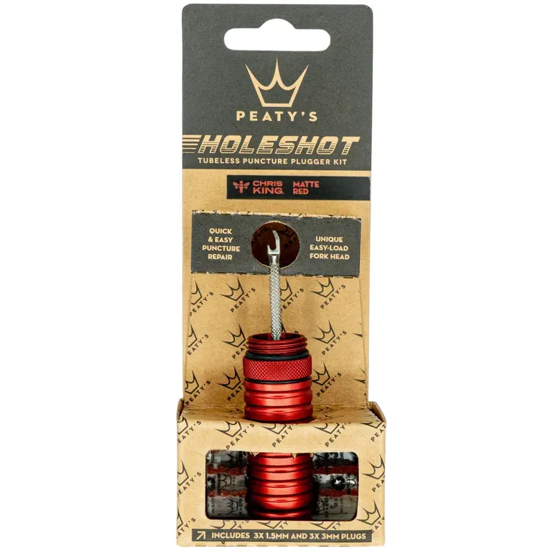 Peaty's Holeshot Tubeless Puncture Plugger Kit in Red