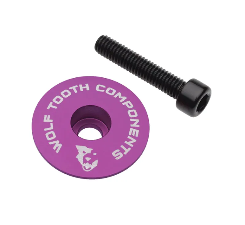 Wolf Tooth Ultralight Stem Cap and Bolt in Purple