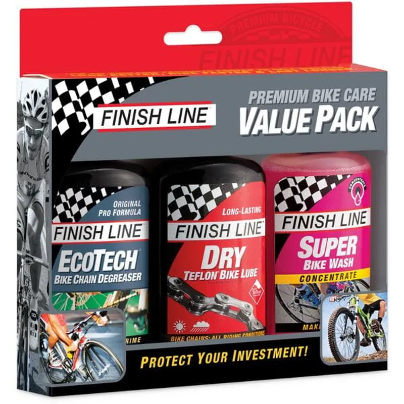 Finishline Summer Value Pack - EcoTech Degreaser / Super Bike Wash / Dry Lube