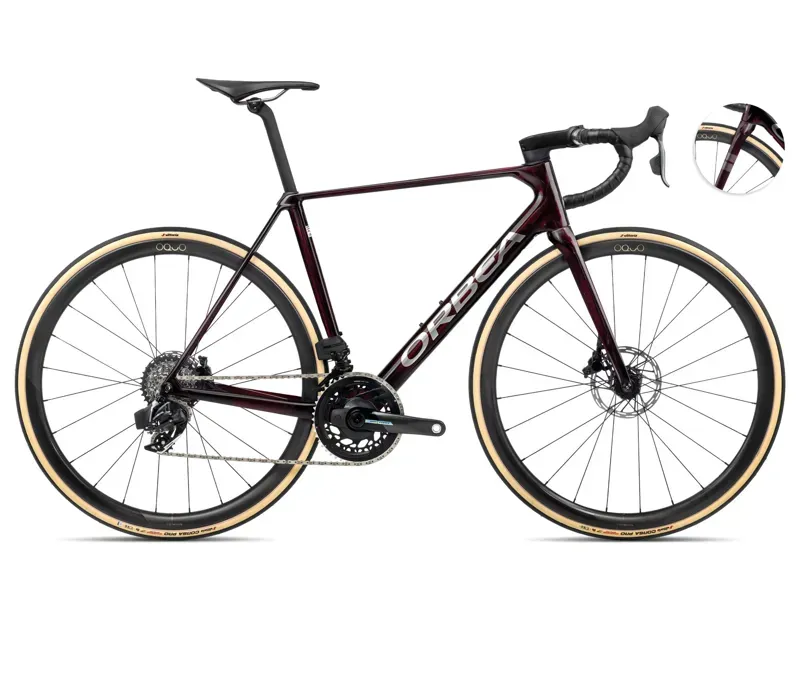 Orbea Orca M21eltd Pwr Road Bike In Wine Red/Titanium-2