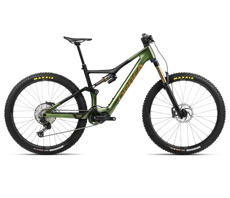 Orbea Rise M10 Mountain Bike in Chameleon Goblin Green/Black Matt