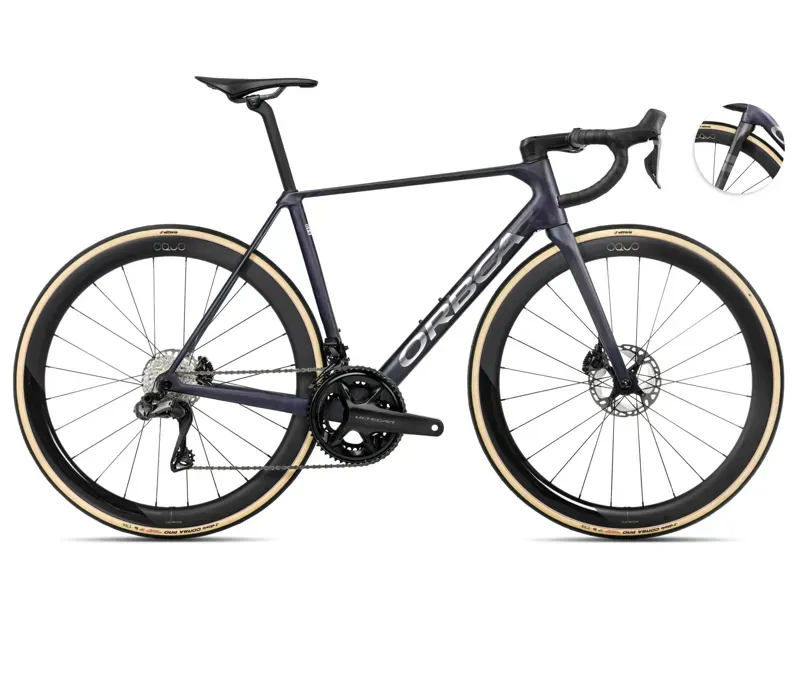Orbea Orca M20iLtd PWR Road Bike In Tanzanite Matt/Carbon Raw Matt