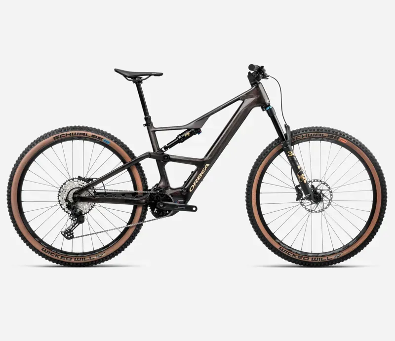 Orbea Rise Sl M20 630Wh E-Mountain Bike In Cosmic Carbon View/Golden Sand Gloss