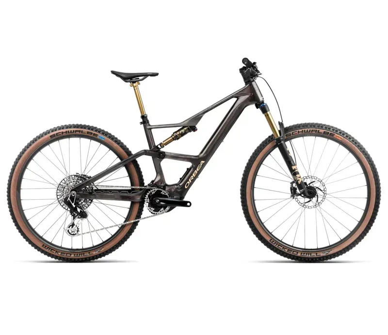 Orbea Rise Sl M-Ltd 420Wh E-Mountain Bike In Cosmic Carbon View/Golden Sand Gloss