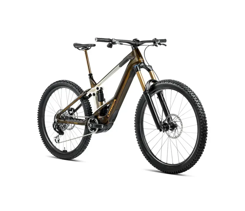 Orbea Wild M-Ltd E-Mountain Bike In Caramel Carbon View Gloss/Cream White Matt-1
