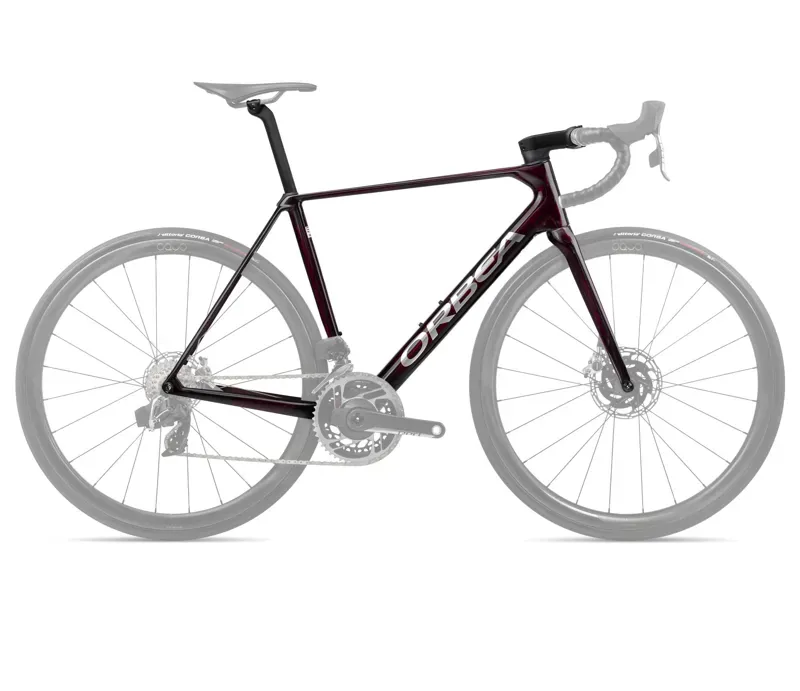 Orbea Orca Omx Road Bike Frame In Wine Red/Titanium Gloss