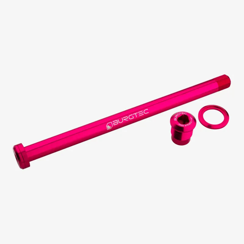Burgtec 180mm X 12mm 1.00mm Pitch Rear Axle in Toxic Barbie Pink