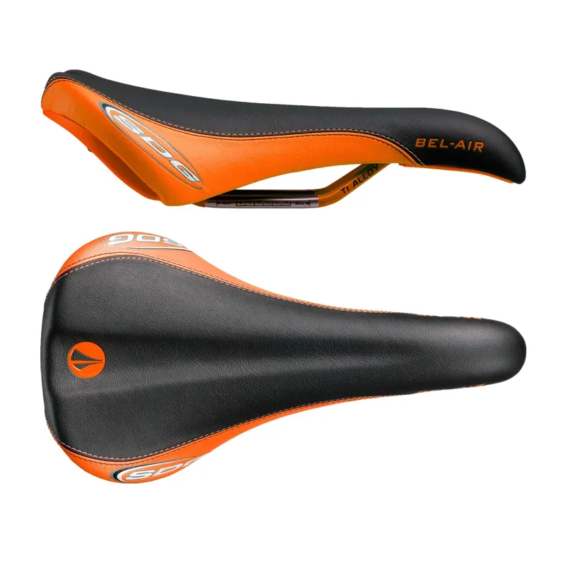 SDG Bel Air Ti-Alloy Rail Saddle in Orange