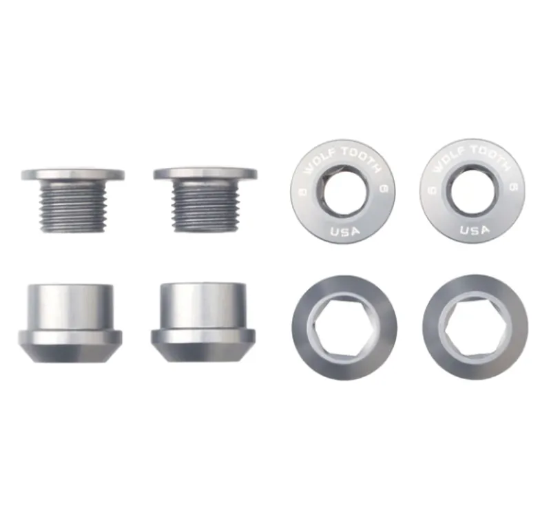 Wolf Tooth 4-pack X1 Chainring Nuts and Bolts in Silver