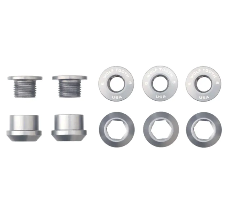 Wolf Tooth 5-pack X1 Chainring Nuts and Bolts in Silver