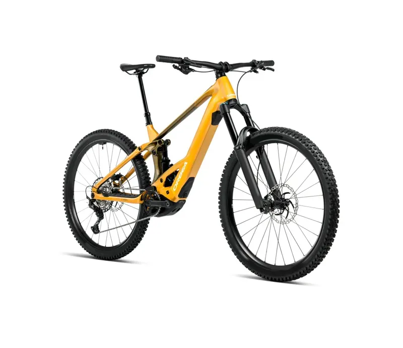 Orbea Wild M H20 Mullet E-MTB in Bumblebee Yellow/Metallic Olive Green Gloss-1