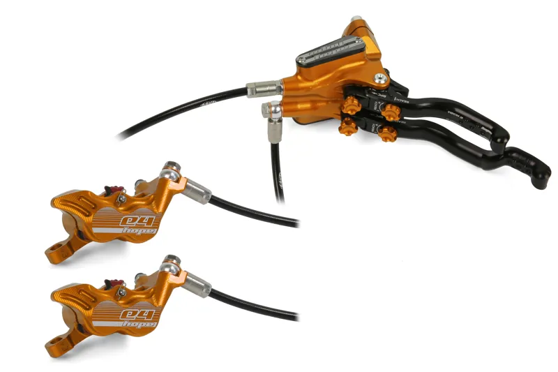 Hope Tech 3 Duo E4 Left Hand Brake Kit in Orange