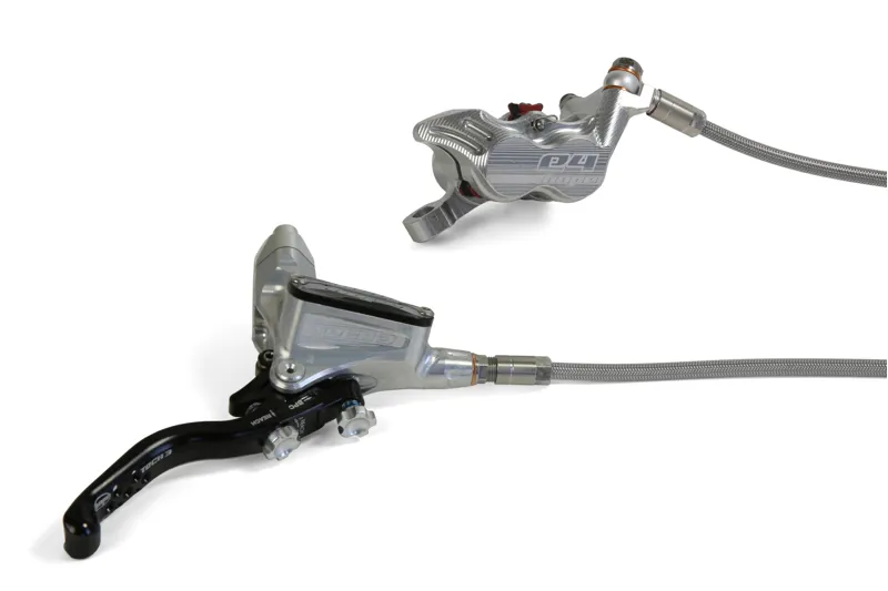 Hope Tech 3 E4 Braided Hose Calipers in Silver