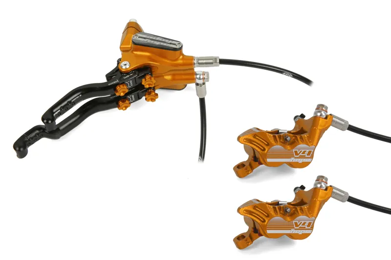 Hope Tech 3 V4 Duo R/H No Rotor Calipers in Orange