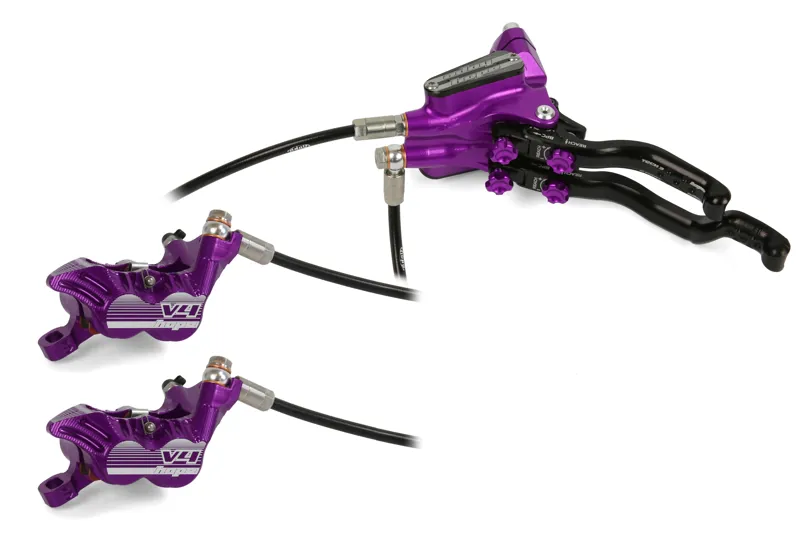 Hope Tech 3 V4 Duo L/H No Rotor Calipers in Purple