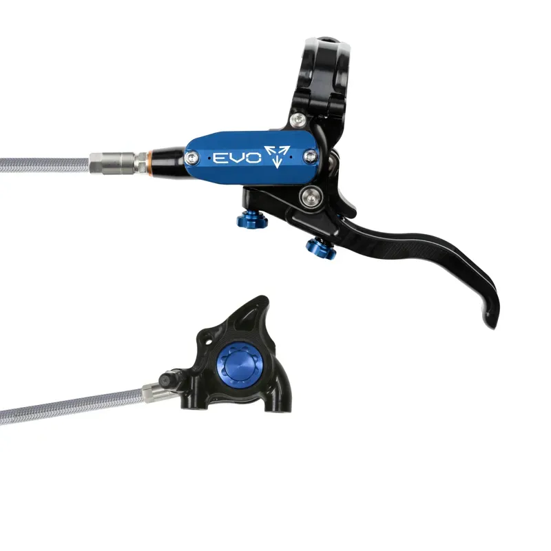 Hope Tech 4 EVO X2 Flatmount - Black/Blue - Braided - No Rotor