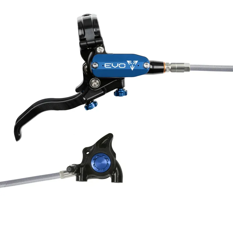 Hope Tech 4 EVO X2 Flatmount - Black/Blue - Braided - No Rotor-1