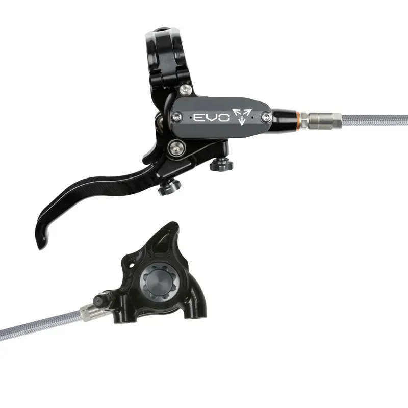 Hope Tech 4 EVO X2 Flatmount - Black/Smoke - Braided - No Rotor-1