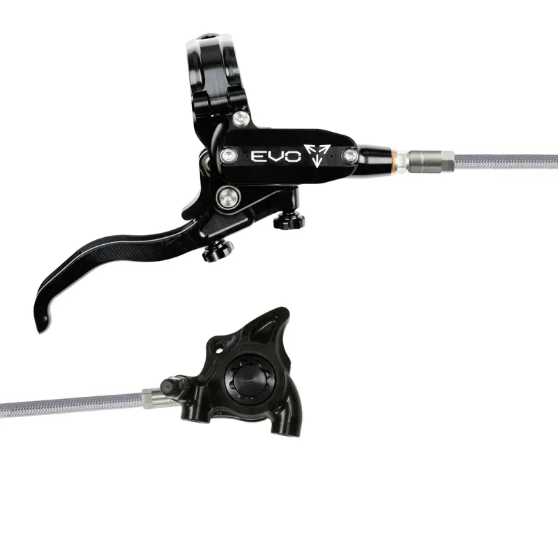 Hope Tech 4 EVO X2 Flatmount - Black/Black - Braided - No Rotor-1