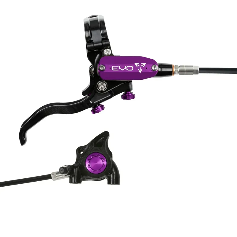 Hope Tech 4 EVO X2 Flatmount - Black/Purple - No Rotor-1