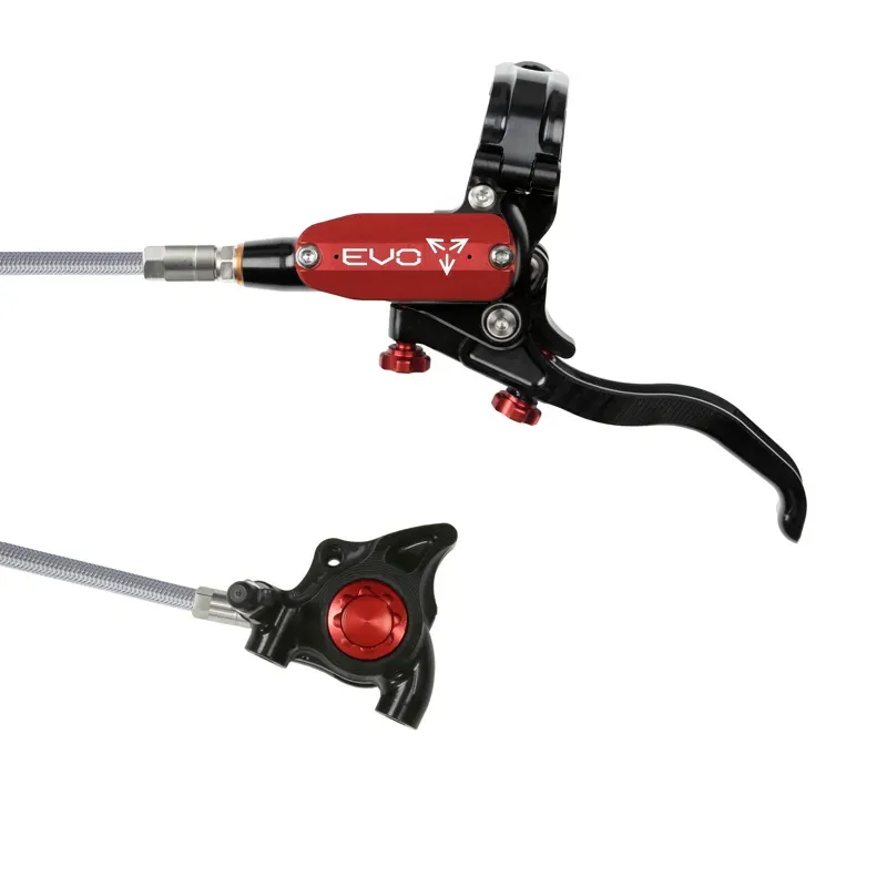 Hope Tech 4 EVO X2 Flatmount - Black/Red - Braided - No Rotor