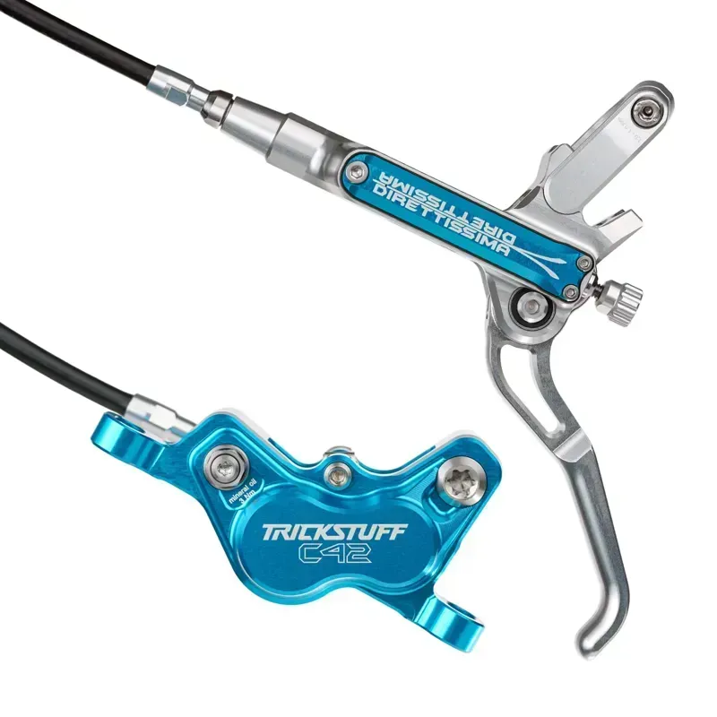 Trickstuff Direttissima Disc Brake Set Special Edition in Silver/Blue