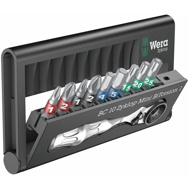 Wera Tools Bit-Check 10 Zyklop Mini BiTorsion 1 Ratchet Set in Black