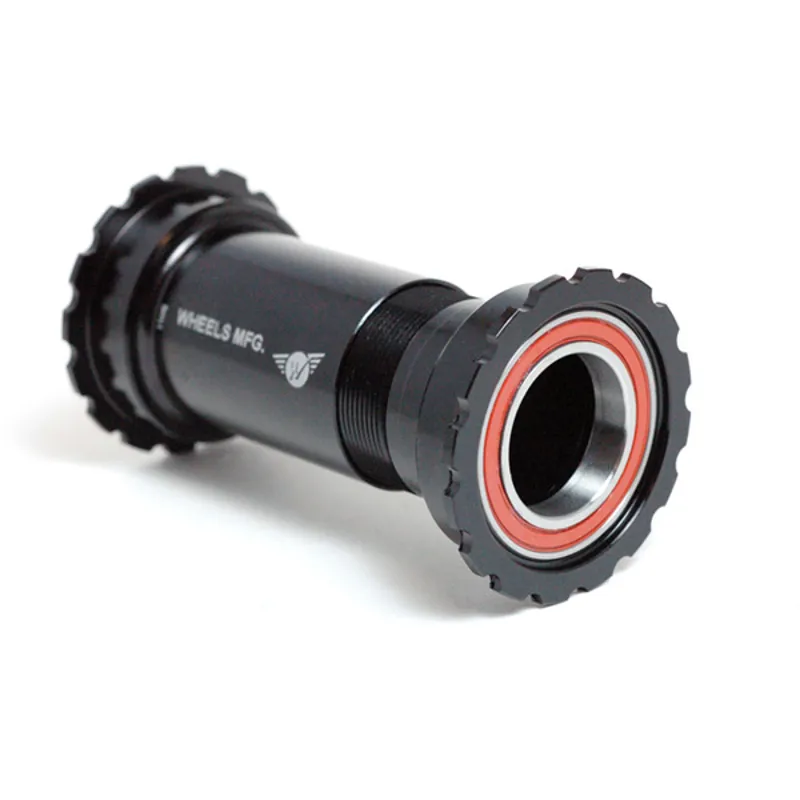 Wheels Manufacturing PF30 Threaded Angular Contact Bearing Bottom Bracket in Black