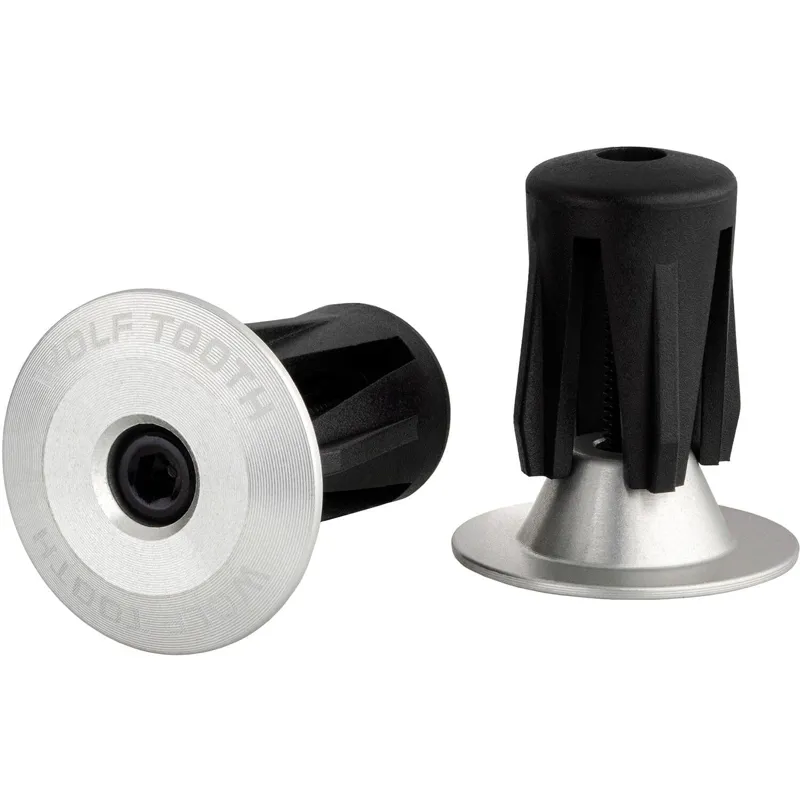 Wolf Tooth Alloy Bar End Plugs in Silver