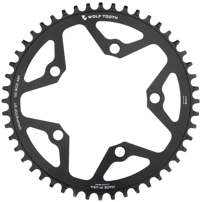 Wolf Tooth 110-bcd Gravel/CX/Road 48-tooth Round Chainring in Black