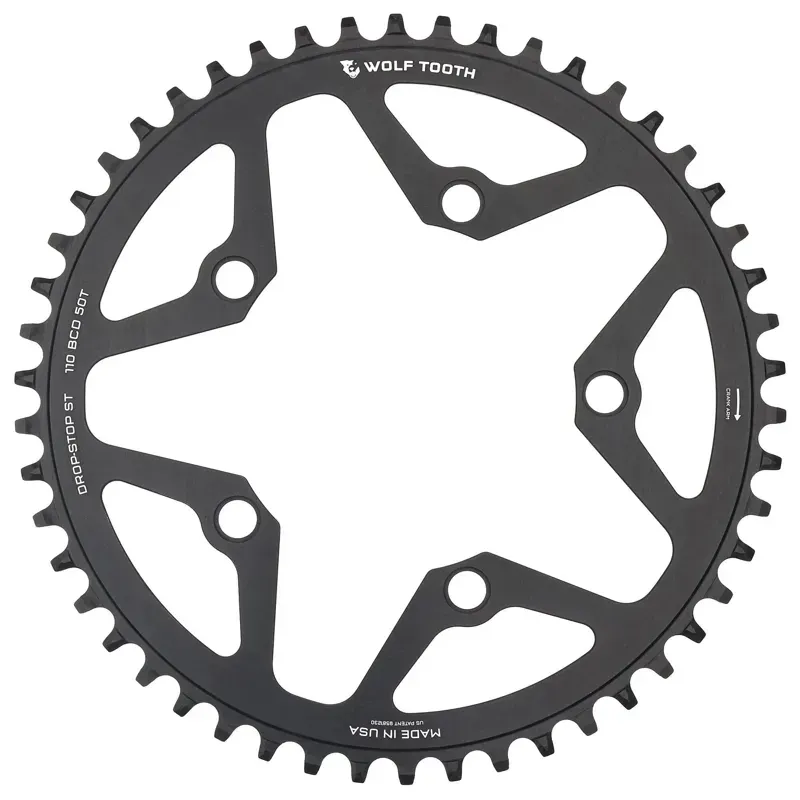 Wolf Tooth 110-bcd Gravel/CX/Road 50-tooth Round Chainring in Black